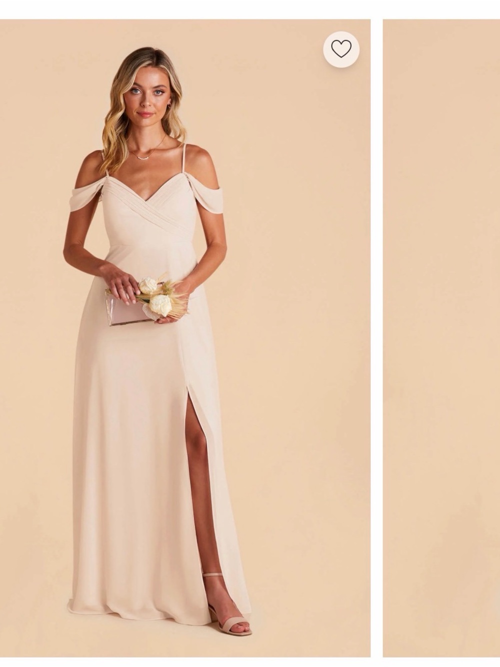 Birdy Grey Blush Off-Shoulder Maxi Dress with Side Slit